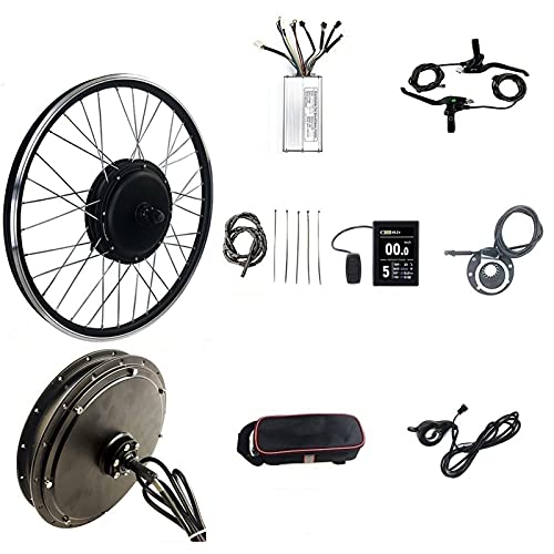 SKYWPOJU Kit de Bicicleta eléctrica 48V 1500W, Kit de conversión de Bicicleta eléctrica, Motor de Cubo de 20"/ 24" / 26"/27,5" / 28"/ 29er/ 700C Rueda Trasera, con Pantalla LCD8S