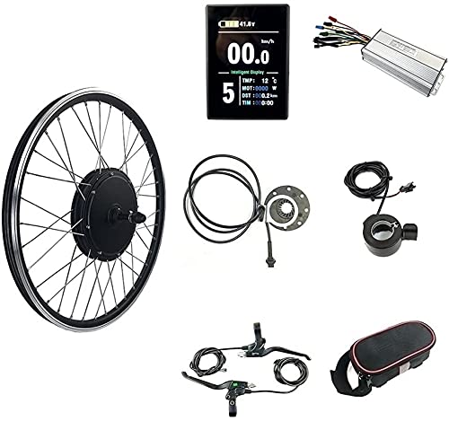 SKYWPOJU Kit de conversión de Bicicleta eléctrica, 20"24" 26"27,5" 28"29er 700C 48V1500W Motor de Rueda Trasera Motor de buje de Bicicleta eléctrica con Pantalla KT-LCD8S