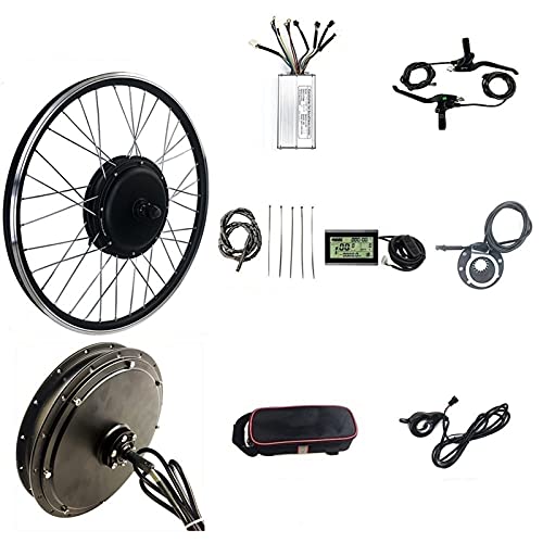SKYWPOJU Kit de Conversión E-Bike 48V 500W 20", 24", 26", 27.5", 28", 29er, 700C Kit de conversión de Motor de Bicicleta eléctrica de Rueda Trasera Buje de Bicicleta eléctrica con Pantalla KT-LCD3