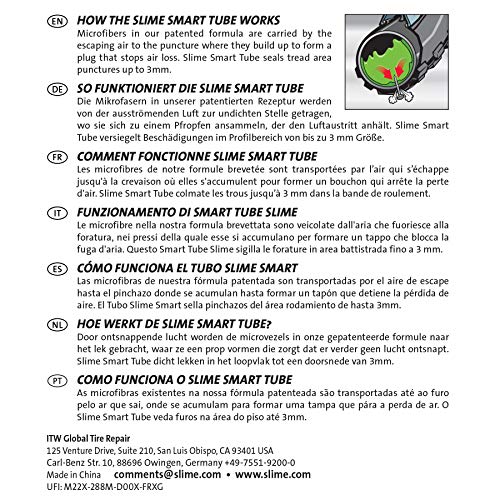 Slime 30078 Cámara Interior de Bicicleta con Sellante de Pinchazos Slime, Sellado Autónomo, Prevenir y Reparar, Válvula Schrader, 47/55-622 mm (29 x 1,85-2,20")