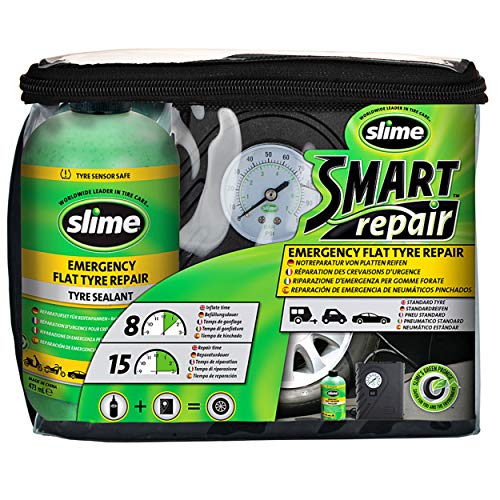 Slime CRK0305 - Kit de Reparación de Pinchazos Inteligente, Incluye Sellador y Bomba de Aire, Arreglo en 15 min