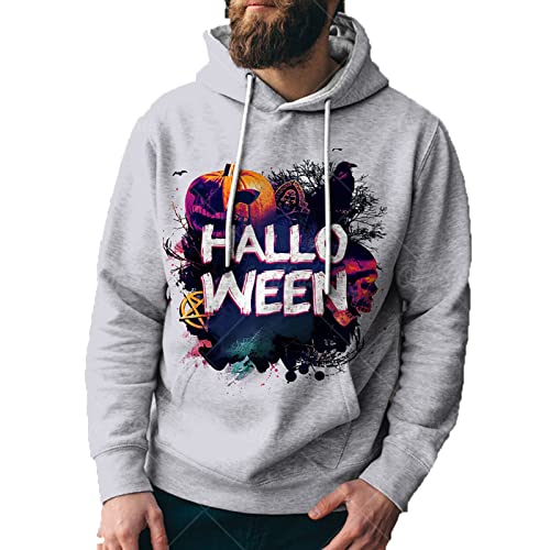 SLYZ Sudadera con Capucha Europea Y Americana para Hombres Sudadera con Estampado De Halloween En 3D para Hombres Sudadera con Capucha para Hombres De Gran Tamaño