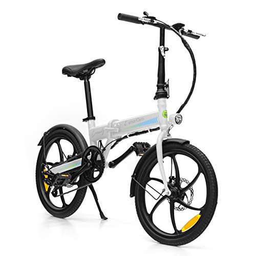 SMARTGYRO Ebike Crosscity White - Bicicleta Eléctrica Urbana, Ruedas de 20", Asistente al Pedaleo, Plegable, Batería extraíble de Litio 36V de 4.4 mAh, Freno de Disco, 6 velocidades Shimano