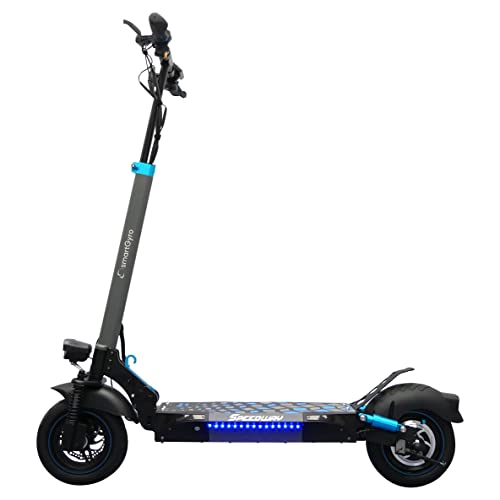 SMARTGYRO Speedway - Patinete Eléctrico de 800 W con 3 velocidades, Batería 13.000 mAh 48V, Doble suspensión Reforzada, Frenos de Disco, 4 Intermitentes, Scooter, Muy Potente