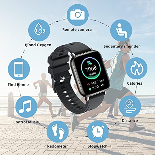 Smartwatch, 1.69'' Reloj Inteligente Hombre Mujer, Impermeable IP68 Reloj Deportivo con Pulsómetro, Monitor de Sueño, Monitores de Actividad, Cronómetro, Podómetro, Pulsera de Actividad Inteligente