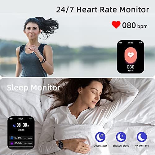 Smartwatch, 1.69'' Reloj Inteligente Hombre Mujer, Impermeable IP68 Reloj Deportivo con Pulsómetro, Monitor de Sueño, Monitores de Actividad, Cronómetro, Podómetro, Pulsera de Actividad Inteligente