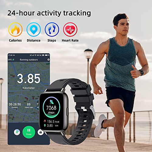 Smartwatch, 1.69'' Reloj Inteligente Hombre Mujer, Impermeable IP68 Reloj Deportivo con Pulsómetro, Monitor de Sueño, Monitores de Actividad, Cronómetro, Podómetro, Pulsera de Actividad Inteligente