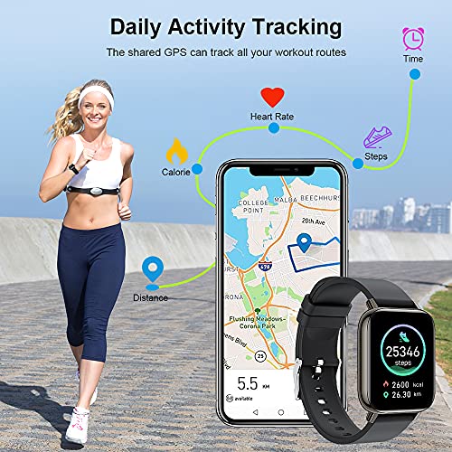 Smartwatch, 1.69'' Reloj Inteligente Hombre Mujer Pulsera Actividad Inteligente con Pulsómetro,Monitor de Sueño,Podómetro,Cronómetro, 24 Deportivos, Impermeable IP68 Reloj Deportivo para Android iOS