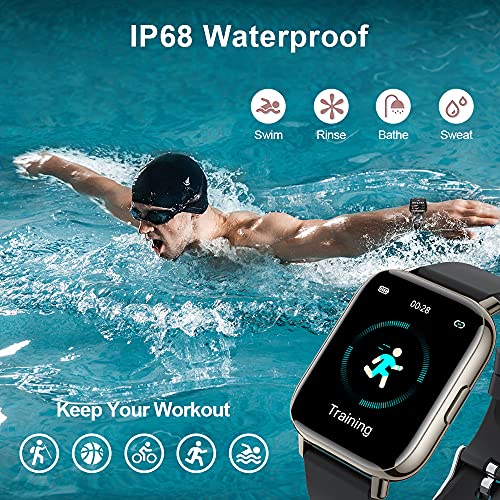 Smartwatch, 1.69'' Reloj Inteligente Hombre Mujer Pulsera Actividad Inteligente con Pulsómetro,Monitor de Sueño,Podómetro,Cronómetro, 24 Deportivos, Impermeable IP68 Reloj Deportivo para Android iOS