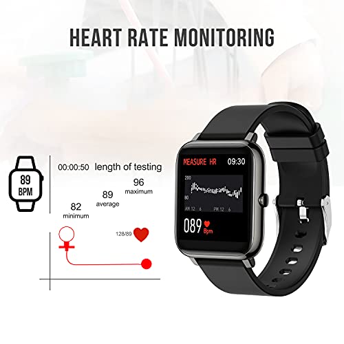 Smartwatch, Reloj Inteligente con Pulsómetro, Cronómetros, Calorías, Monitor de Sueño, Podómetro Pulsera Actividad Inteligente Impermeable IP67 Smartwatch Hombre Reloj Deportivo para Android iOS