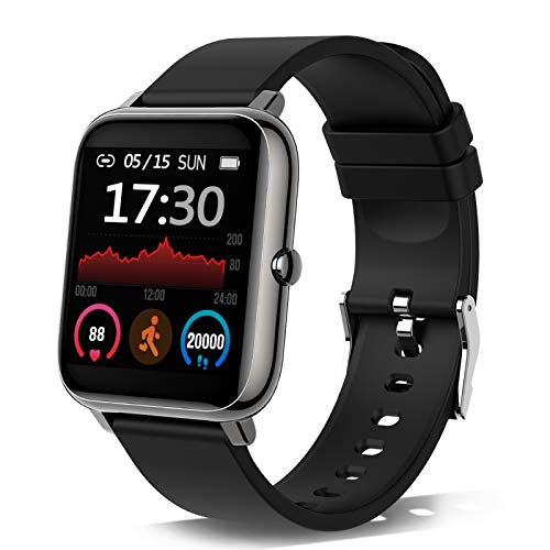 Smartwatch, Reloj Inteligente con Pulsómetro, Cronómetros, Calorías, Monitor de Sueño, Podómetro Pulsera Actividad Inteligente Impermeable IP67 Smartwatch Hombre Reloj Deportivo para Android iOS