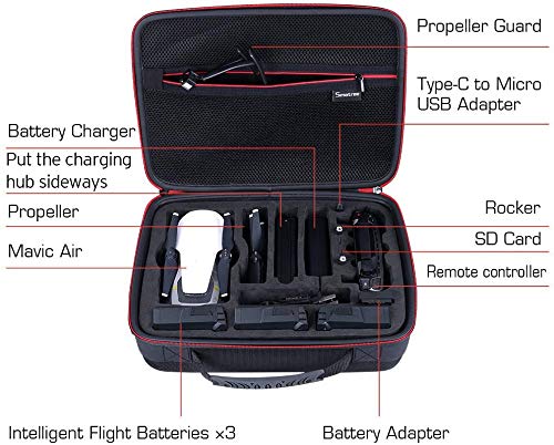 Smatree Funda de Transporte Compatible con DJI Mavic Air, DA500 Bolsa de viaje para DJI Mavic Air Fly More Combo (No para Mavic Pro / Mavic Platinum / Mavic Air 2)