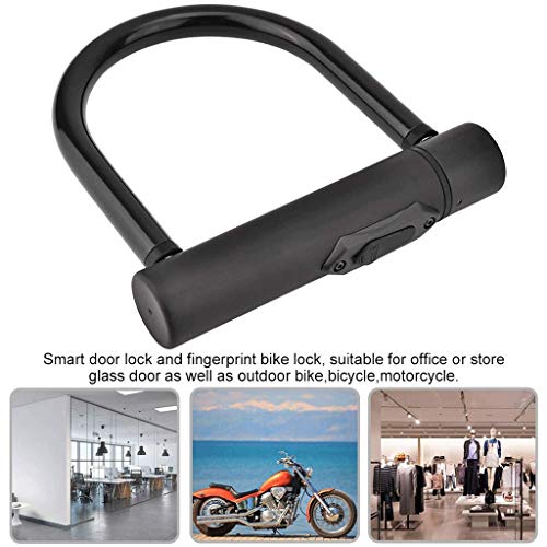 SMEJS 2019 huellas dactilares de bicicletas T-Lock, inteligente U Cerraduras con Soporte de montaje for bicicleta de carretera bicicleta de montaña bicicleta eléctrica plegable Bicicleta y Motocicleta