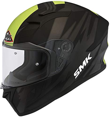 SMK Casco de moto Stellar Trek, negro/verde, M (58/59)