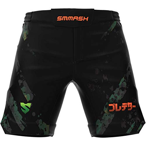 SMMASH Predator Deporte Profesionalmente Ultraligero Pantalones Cortos MMA para Hombre, Shorts MMA, BJJ, Grappling, Krav Maga, Material Transpirable y Antibacteriano, (M)