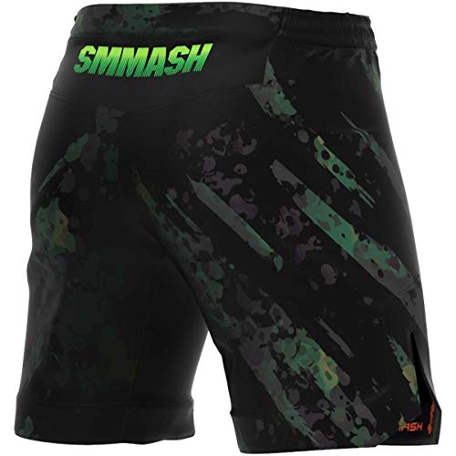 SMMASH Predator Deporte Profesionalmente Ultraligero Pantalones Cortos MMA para Hombre, Shorts MMA, BJJ, Grappling, Krav Maga, Material Transpirable y Antibacteriano, (M)