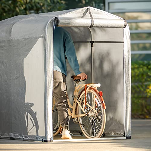 SoBuy KLS11 Refugio para bicicletas Garaje para bicicletas Carpas para bicicletas al aire libre en color plateado, 120x176x163 cm ES