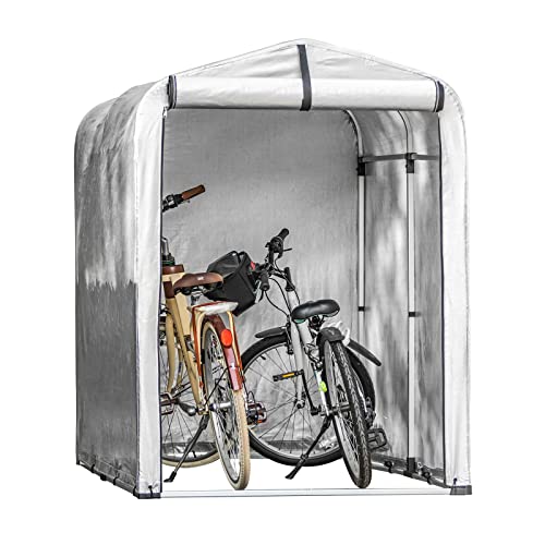 SoBuy KLS11 Refugio para bicicletas Garaje para bicicletas Carpas para bicicletas al aire libre en color plateado, 120x176x163 cm ES