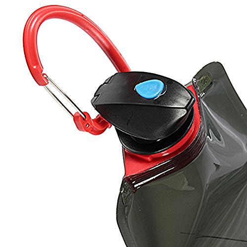 SODIAL(R) Bolsa de Agua 1pzs 700 ML Bolsa de Agua Reutilizable Plegable Botella de Bebida Botella de Bicicleta BPA de Libre Negro