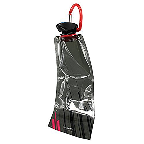 SODIAL(R) Bolsa de Agua 1pzs 700 ML Bolsa de Agua Reutilizable Plegable Botella de Bebida Botella de Bicicleta BPA de Libre Negro