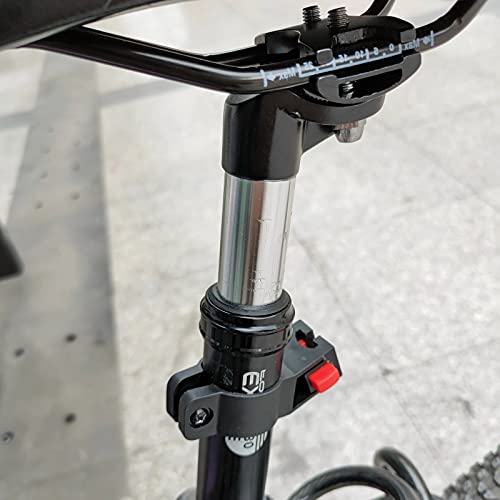 Soekodu 27,2 mm/31,6 mm Tija Sillín con Suspensión para Bicicleta, Tija Sillín Aluminio para Bicicleta con Abrazadera Tija Sillín con Amortiguador de Lmpacto para MTB Road Bike BMX (31.6mm,Black)