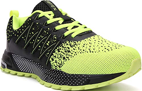 SOLLOMENSI Zapatillas de Deporte Hombres Mujer Running Zapatos para Correr Gimnasio Sneakers Deportivas Padel Transpirables Casual Montaña 44 EU H Verde