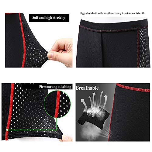 SOLO ACTFIT Pantalones Cortos de Ciclismo para Hombre Bicicleta Ciclismo Ropa Interior Pantalones Cortos Rspirables y Ligeros con 3D Gel Acolchado MTB Bicicleta Pantalones Cortos (Rojo, L)