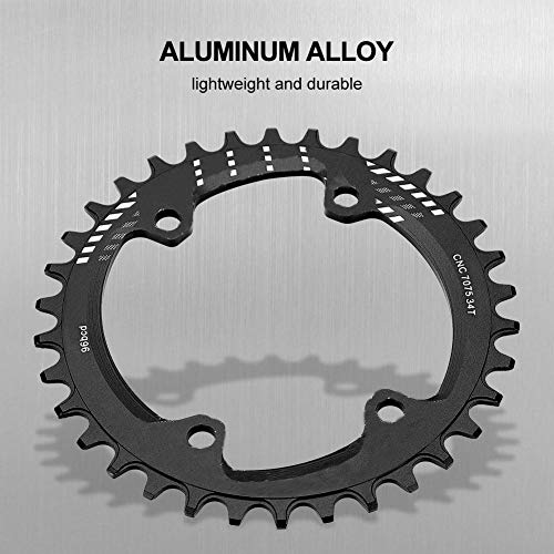 SolUptanisu Plato de Bicicleta de Montaña,BCD 32T 34T 36T 38T Anillo de Cadena de Bicicleta Plato de Aluminio Dientes Compatible M6000 M7000 M8000 Shimano MTB BMX(36T-Negro)