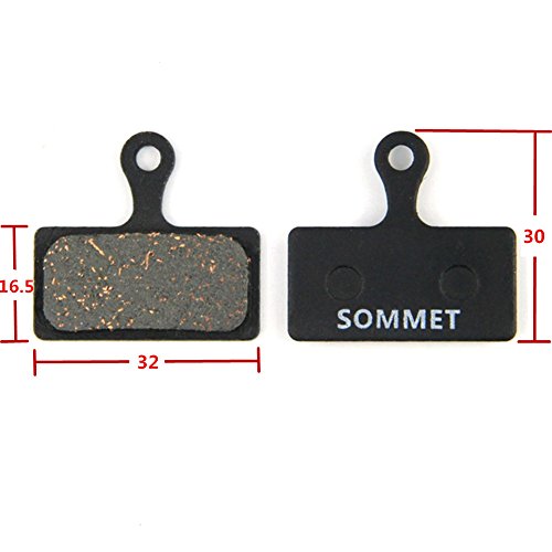 SOMMET Pastillas Freno Disco Semi-metálico para Shimano XT M785 M8000 / Saint BR-M820 / XTR M960 M985 M987 M988 M9000 M9020 / Deore M610 M615 M6000 / SLX M666 M675 M7000 / Alfine BT-S700 RS785 RS685