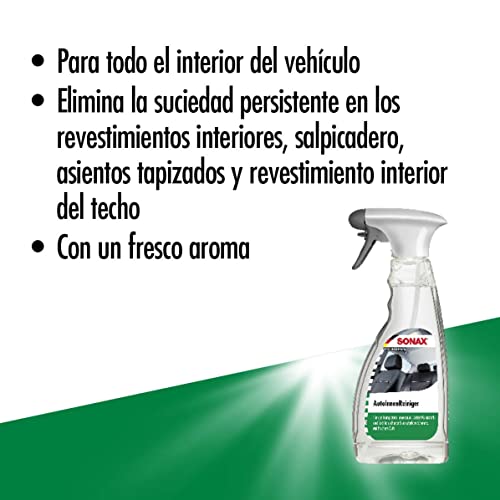 SONAX Limpiador para el interior del vehículo (500 ml) elimina la suciendad y proporciona un fresco aroma | N.° 03212000-544