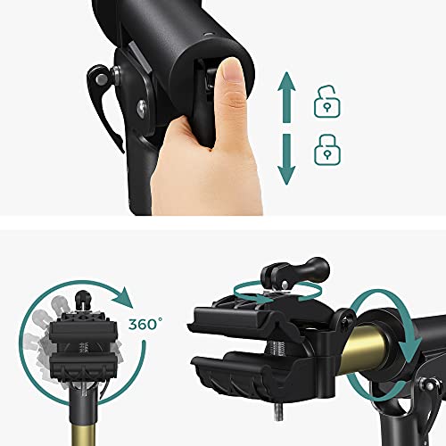 SONGMICS Soporte de Reparación de Bicicletas, Soporte de Taller para Bicicletas con Bandeja Magnética, Telescópicas de Liberación Rápida, Ligero y Portátil, Dorado Champagne SBR004A01