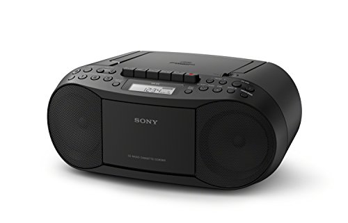 Sony CFD-70 - Reproductor Boombox (FM/AM, Casete, CD), Color Negro