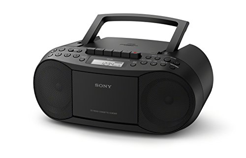 Sony CFD-70 - Reproductor Boombox (FM/AM, Casete, CD), Color Negro