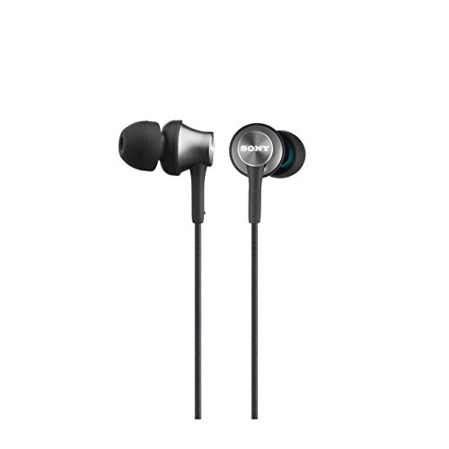 Sony MDR-EX450AP - Auriculares internos con micrófono (Rango de frecuencia 5-25000 Hz, sensibilidad 103 db/mW, potencia 100 mW, carcasa de aluminio), gris