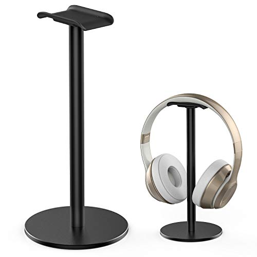 Soporte Auriculares, New Bee Soporte Cascos Gaming Aleación de Aluminio Completa Soporte de Metal Resistente con Silicona Antideslizante para Auriculares para Sony, Bose , Sennheiser (negro)