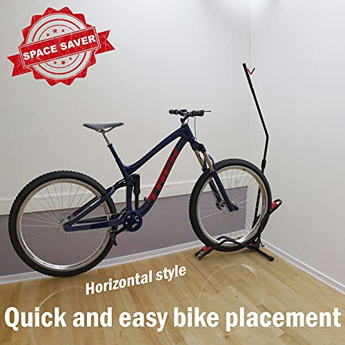 Soporte Bicicletas suelo Aparcamiento Vertical con fijación de rueda almacenamiento compacto, sin dañar las paredes