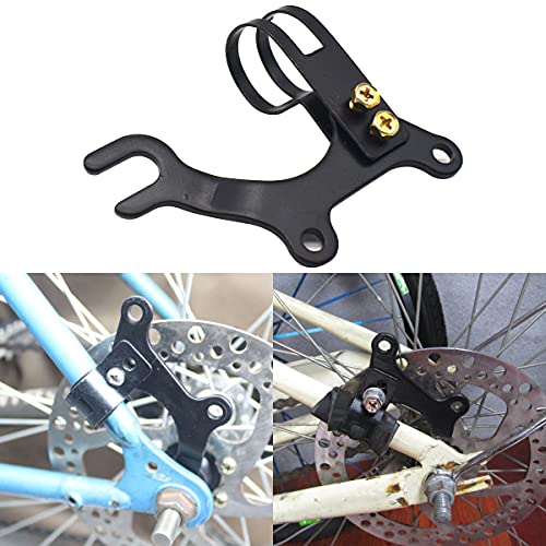 Soporte de Freno de Disco de Bicicleta,RoadLoo 4 Pcs Soporte de Montaje Freno De Disco Adaptador Delantero Universal Componentes Bicicleta Carretera Negro Ajustable Metal Soporte De Freno De Disco