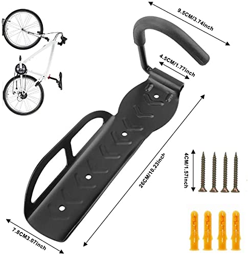 Soporte de Pared para Bicicletas y Patinetes de Todo Tipo Gancho Vertical de Pared para Bici para Ahorrar Espacio (2 Unidades)