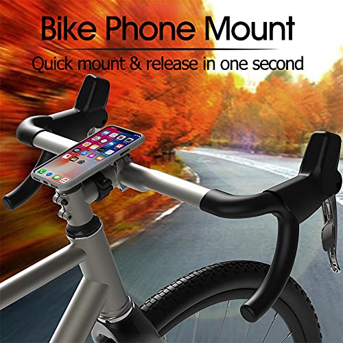 Soporte Movil Bicicleta Montaña, Soporte Movil Moto Bici y Patinete con Adaptador y Ultra Bloqueo,Universal Aluminio Porta Movil Bicicleta para Telefono iPhone 13 Pro Max Mini, Samsung, Huawei y Otros