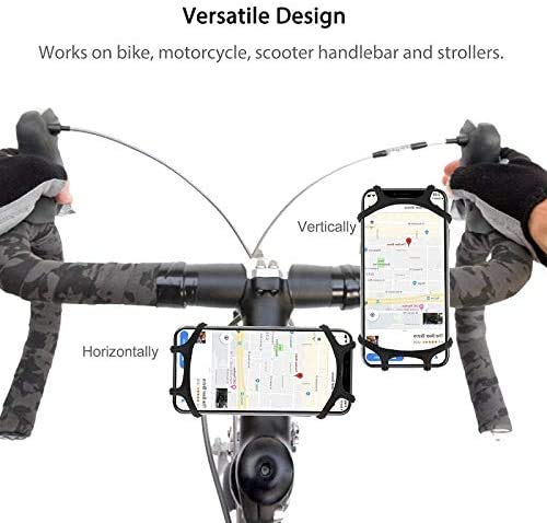 Soporte Movil Bicicleta, Soporte Universal Manillar de Silicona para Bicicleta de montaña,Bici y Moto Ajustable Silicona 4.5"-6.5"