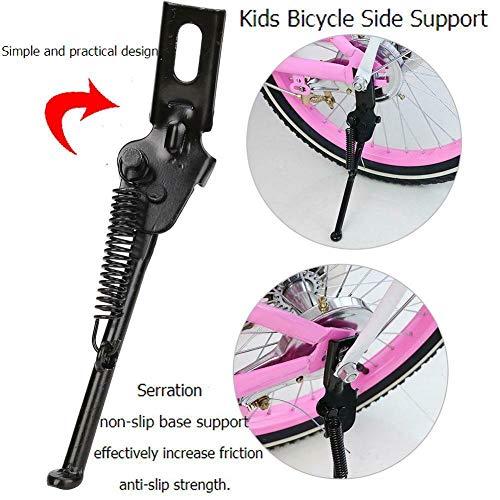 Soporte para bicicleta para niños universal, soporte lateral ajustable para bicicletas de montaña, diámetro de 12, 14, 16, 18, 20 pulgadas, color negro