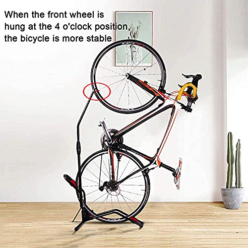 Soporte para bicicletas Soporte vertical para bicicletas Soporte para bicicletas ajustable, espacio de estacionamiento en el piso delantero / trasero / vertical Para casi todas las bicicletas