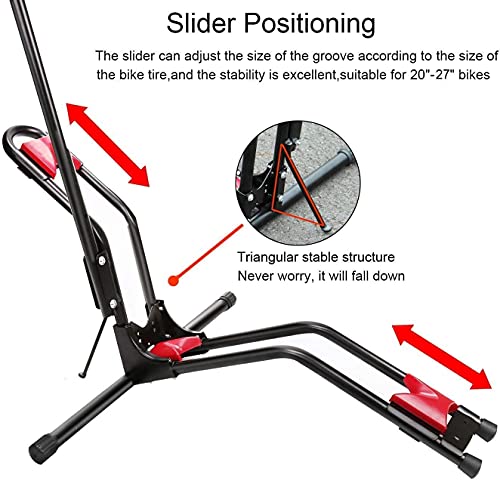 Soporte para bicicletas Soporte vertical para bicicletas Soporte para bicicletas ajustable, espacio de estacionamiento en el piso delantero / trasero / vertical Para casi todas las bicicletas