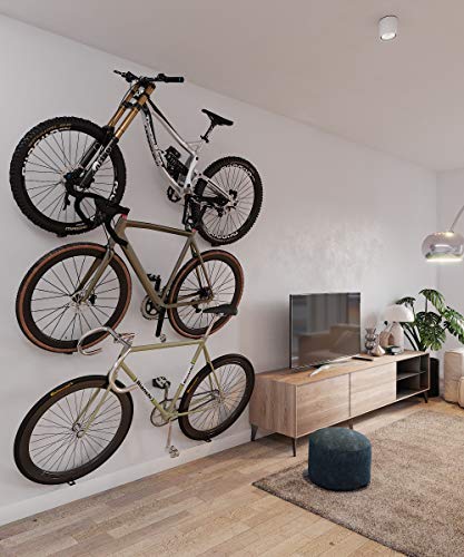 Soporte para colgar la bicicleta en la pared por el pedal. Soporte horizontal. Compatible con todo tipo de bicicletas.