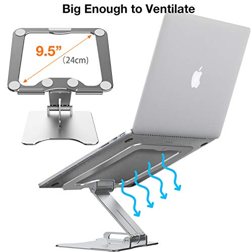 Soporte para ordenador portátil, ergonómico, plegable, de aluminio, multiángulo y altura ajustable, con gran ventilación de calor, compatible con MacBook Pro, Dell, HP, más portátiles de 8 a 15,6