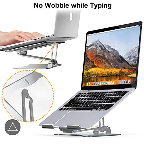 Soporte para ordenador portátil, ergonómico, plegable, de aluminio, multiángulo y altura ajustable, con gran ventilación de calor, compatible con MacBook Pro, Dell, HP, más portátiles de 8 a 15,6