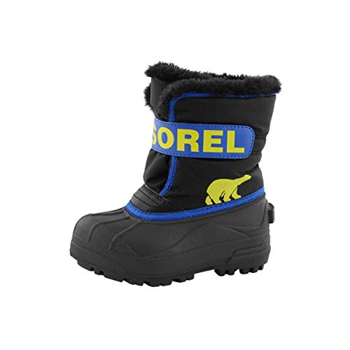 Sorel Bebé Unisex Botas de invierno TODDLER SNOW COMMANDER, Color: Negro (Black ,Super Blue), Talla: 22