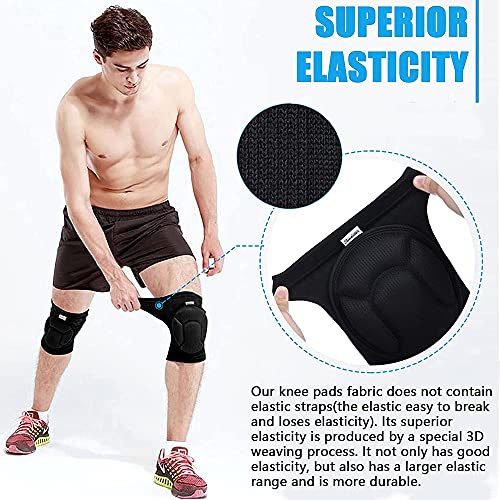 Soudittur Rodilleras Deportivas Compresion Elásticas Antideslizante Soporte de Rodilla para Hombres y Mujeres para Voleibol, Béisbol, Crossfit, Baloncesto, Bicicleta, Trabajo