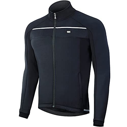 Souke Sports Chaqueta de Ciclismo Hombre, Maillot Ciclismo Hombre Invierno, Chaqueta Ligera de Invierno MTB Reflectante Transpirabilidad Impermeable Chaqueta de Ropa Deportiva al Aire Libre