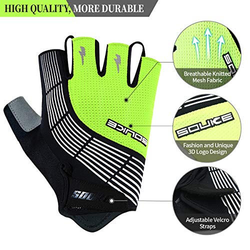 Souke Sports Guantes De Ciclismo Acolchados Antideslizantes Medio Dedo Acolchado Transpirable Guantes MTB Mujer/Hombres Unisexo